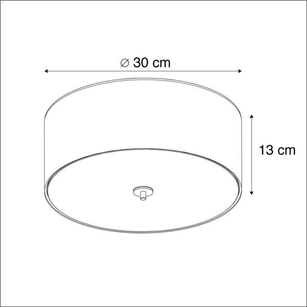 Landelijke plafondlamp grijs 30 cm - Drum - Afbeelding 3