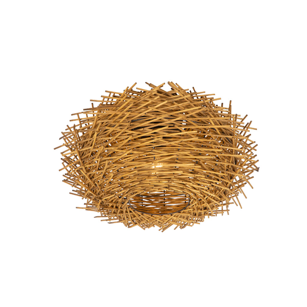 plafondlampen Landelijke plafondlamp rotan Hatch RotanStaal Bruin is een gezellige en natuurlijk plafondlamp. Door zijn materiaal het echte landelijke lamp. De