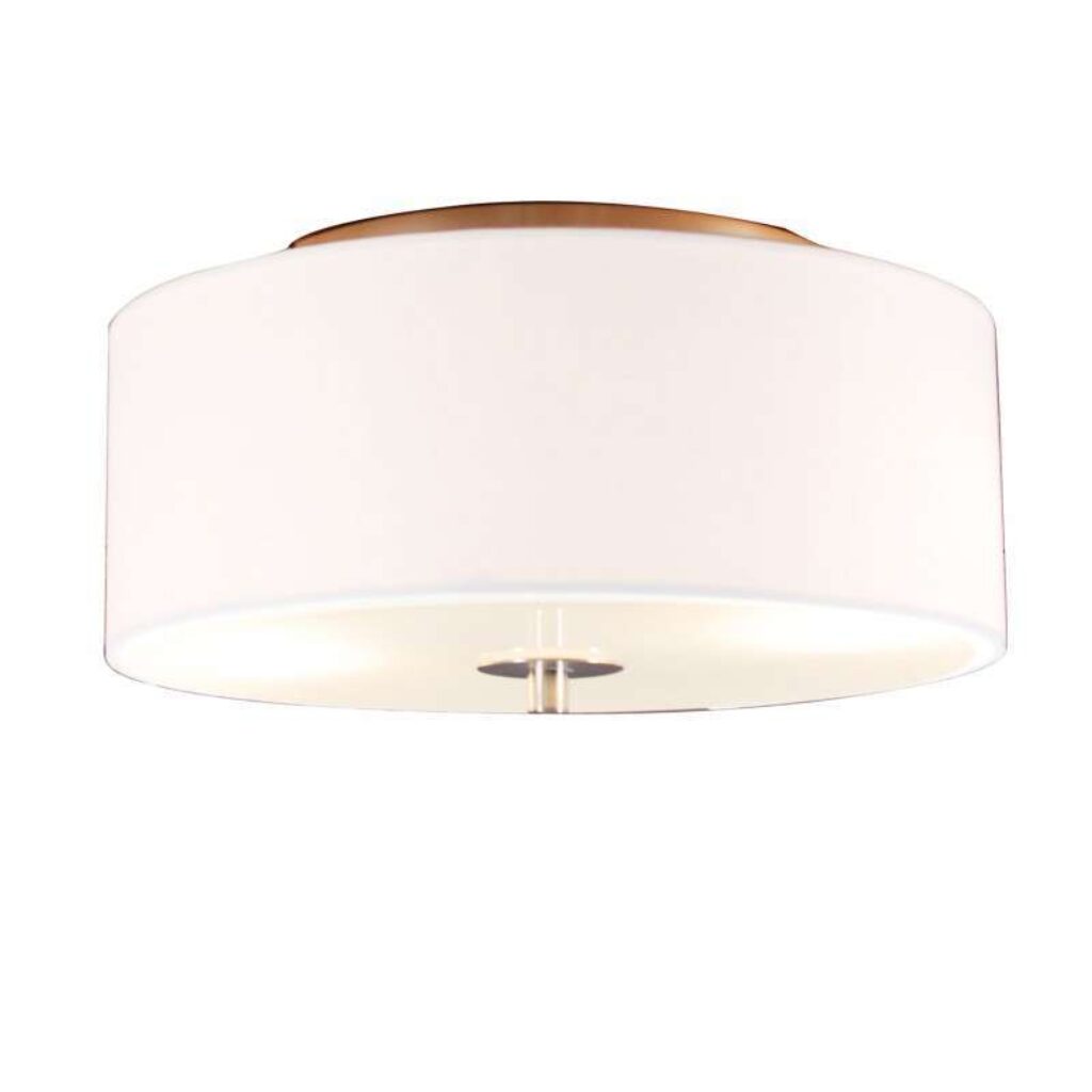 plafondlampen Landelijke plafondlamp wit 30 cm Drum GlasMetaalStof Een tijdloze ronde met een kap mooie witte kleur. De stof die gebruikt is voor de gemaakt van
