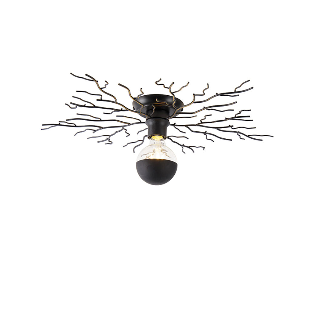 plafondlampen Landelijke plafondlamp zwart 60 cm Forest Staal Zwart Op zoek naar een echte eyecatcher als Stop dan met zoeken en ga voor deze plafondlamp. De