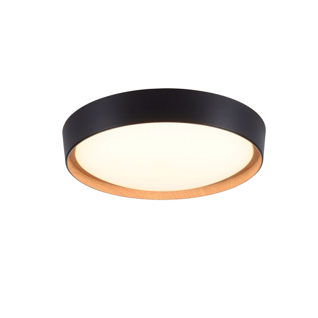 plafondlampen Landelijke plafondlamp zwart incl. LED dimbaar Jure Kunststof Zwart Maak jouw interieur af met Deze is afgewerkt in het en gemaakt van kunststof.