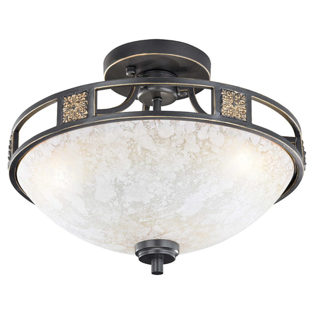 plafondlampen Landelijke ronde plafondlamp roestkleur 42cm Quinta Metaal Roestbruin Deze prachtige is een echte voor bij jou in het interieur. De past perfect