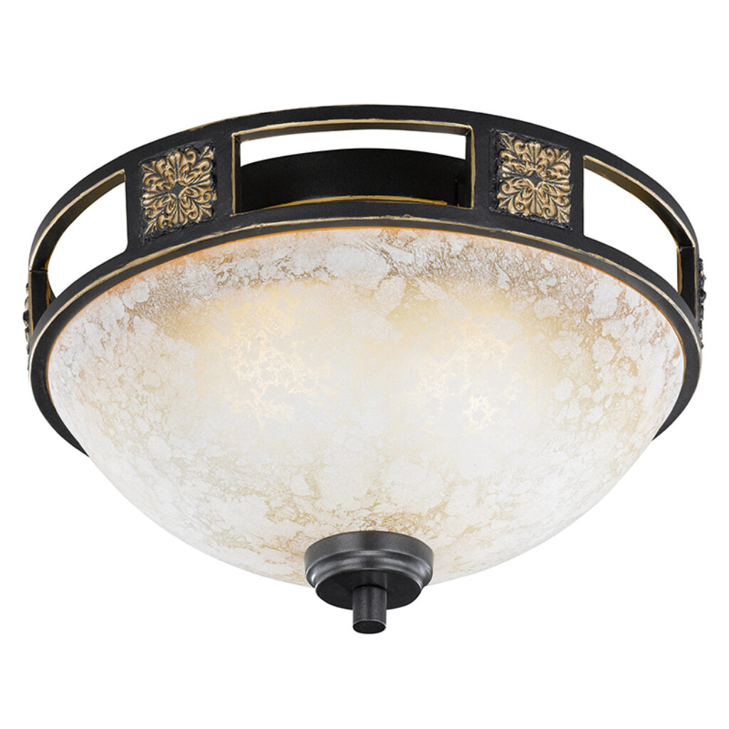 plafondlampen Landelijke ronde plafondlamp roestkleur 33 cm Quinta Metaal Roestbruin Deze prachtige is een echte voor bij jou in het interieur. De past perfect