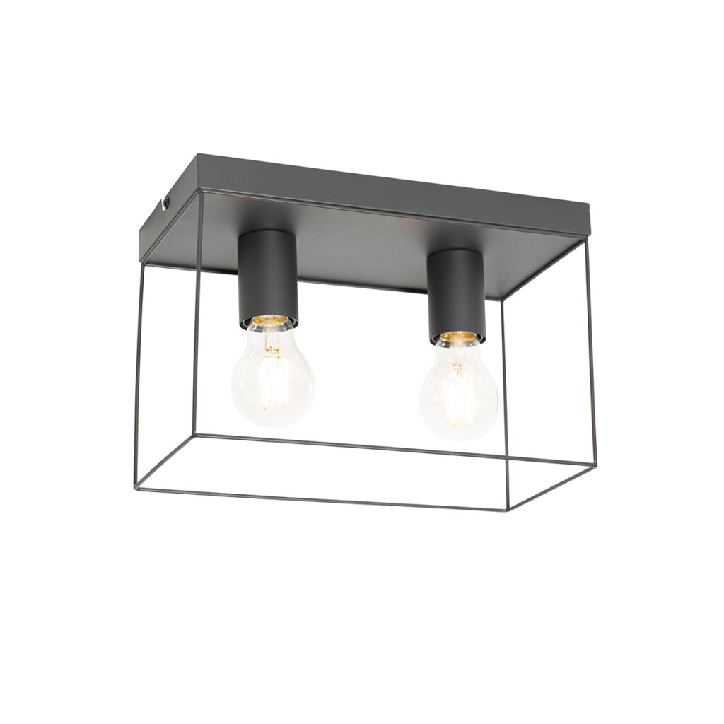 plafondlampen Minimalistische plafondlamp zwart Kodi Staal Zwart is een decoratief en veelzijdig element dat bij elke woonstijl past. Hij heeft neutrale zwarte