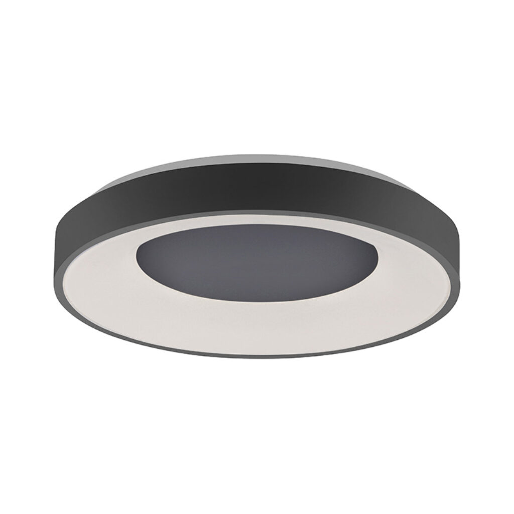 plafondlampen Moderne plafondlamp donkergrijs incl. LED dimbaar Steffie Kunststof Donkergrijs is een mooie moderne plafondlamp. Eenvoudig in haar design maar