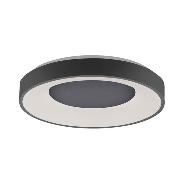 plafondlampen Moderne plafondlamp donkergrijs incl. LED dimbaar Steffie Kunststof Donkergrijs is een mooie moderne plafondlamp. Eenvoudig in haar design maar