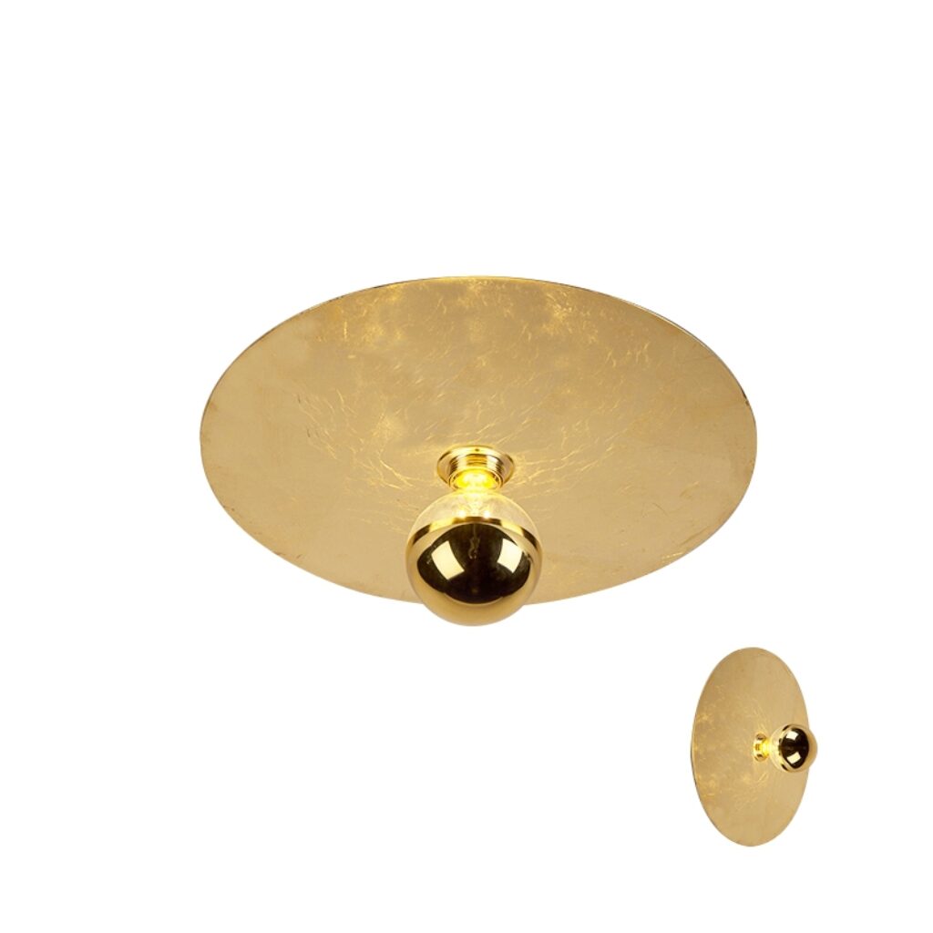 plafondlampen Moderne plafondlamp goud 40cm Disque Staal Als je op zoek bent naar een unieke die echt iets toevoegt aan interieur dan is deze waarschijnlijk