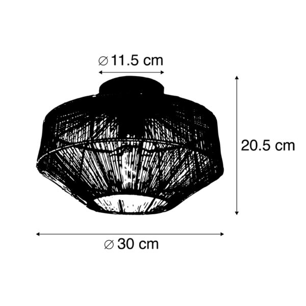 Moderne plafondlamp messing 30 cm - Bolti - Afbeelding 3