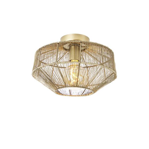 plafondlampen Moderne plafondlamp messing 30 cm Bolti Staal Voeg een warme sfeer toe aan je interieur met Bolti. De lamp is gemaakt van staal en afgewerkt in
