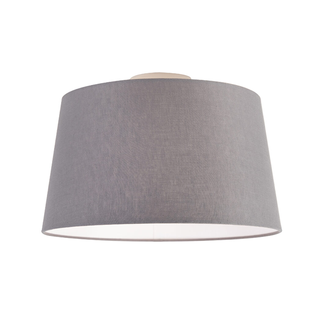 plafondlampen Moderne plafondlamp met donkergrijze kap 35 cm Combi StofStaal Grijs De wit is een frisse die past in elk interieur. Met deze voorzie je jouw
