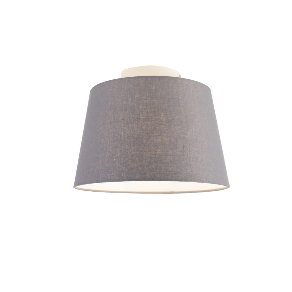 plafondlampen Moderne plafondlamp met donkergrijze kap 25 cm Combi StofStaal Grijs De wit is een simpele die past in elk interieur. Met deze voorzie je jouw