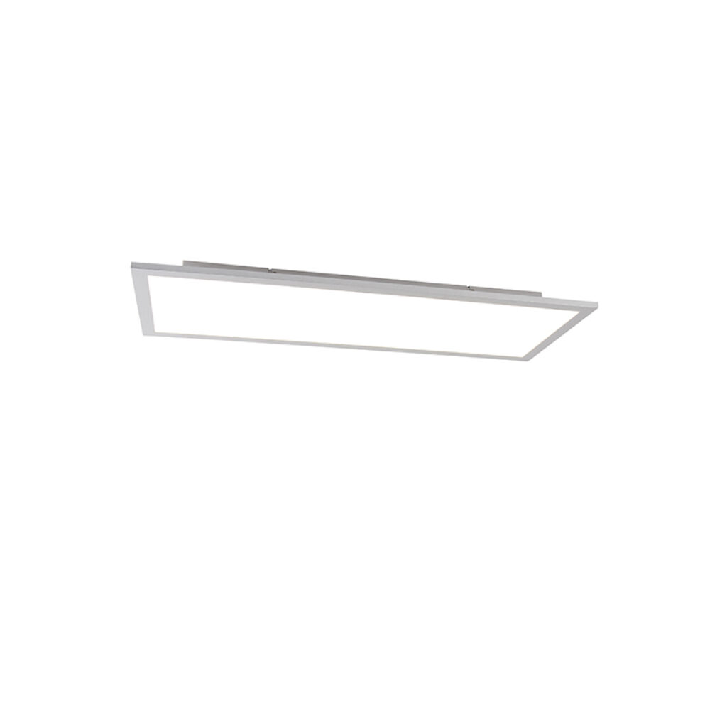 plafondlampen Moderne plafondlamp staal incl. LED 80 cm Liv KunststofStaal Staal is een prachtig egaal paneel. Deze verspreidt het licht geleidelijk door de