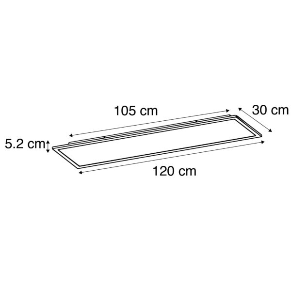 Moderne plafondlamp staal 120 cm incl. LED 4-staps dimbaar- Liv - Afbeelding 3