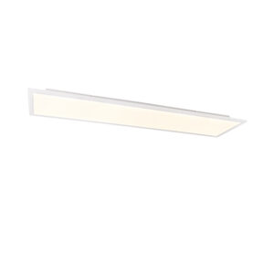 plafondlampen Moderne plafondlamp staal 120 cm incl. LED Liv KunststofStaal Wit is een prachtig egaal paneel. Deze verspreidt het licht geleidelijk door de