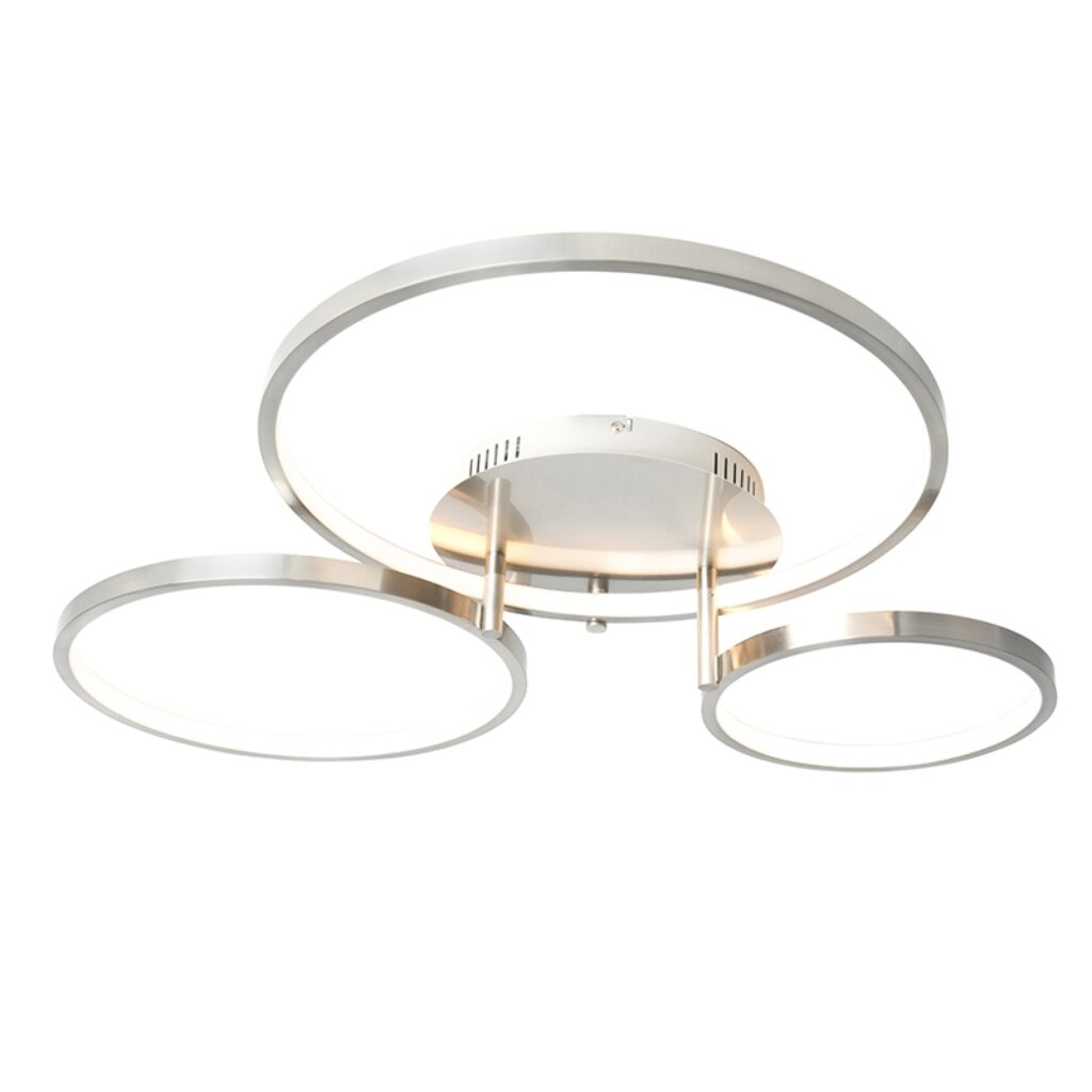 plafondlampen Moderne plafondlamp staal incl. LED en Rondas Aluminium Staal Als je op zoek bent naar een echte aan plafond is de nieuwe collectie precies wat