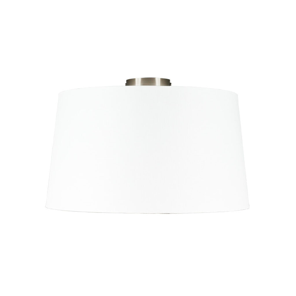 plafondlampen Moderne plafondlamp staal met witte kap 45 cm Combi KunststofMetaal Wit Je plafond voorzien van een echte sfeermaker in Dan is de Plafondlamp
