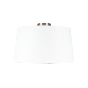 plafondlampen Moderne plafondlamp staal met witte kap 45 cm Combi KunststofMetaal Wit Je plafond voorzien van een echte sfeermaker in Dan is de Plafondlamp
