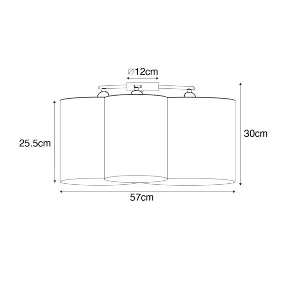 Moderne plafondlamp taupe 3-lichts - Multidrum - Afbeelding 3