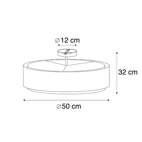 Moderne plafondlamp wit 50 cm 3-lichts - Drum Duo - Afbeelding 3