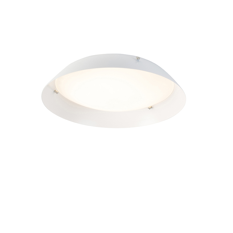plafondlampen Moderne plafondlamp wit 30 cm incl. LED Bjorn Glas Wit Compact maar niet minder krachtig. De geeft meer dan genoeg Plafondlamp is gemaakt metaal