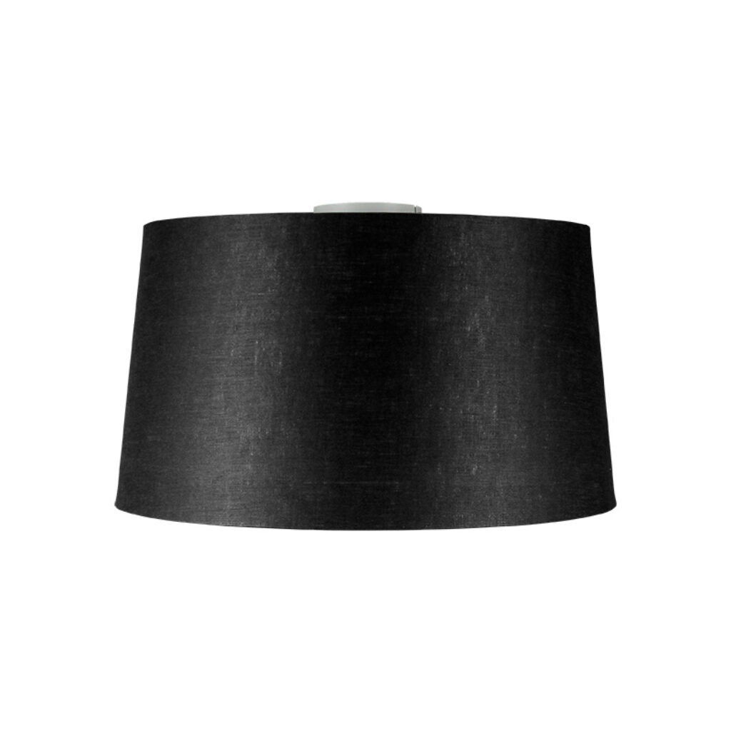plafondlampen Moderne plafondlamp wit met zwarte kap 45 cm Combi KunststofMetaal Zwart Je plafond voorzien van een echte sfeermaker in Dan is de Plafondlamp