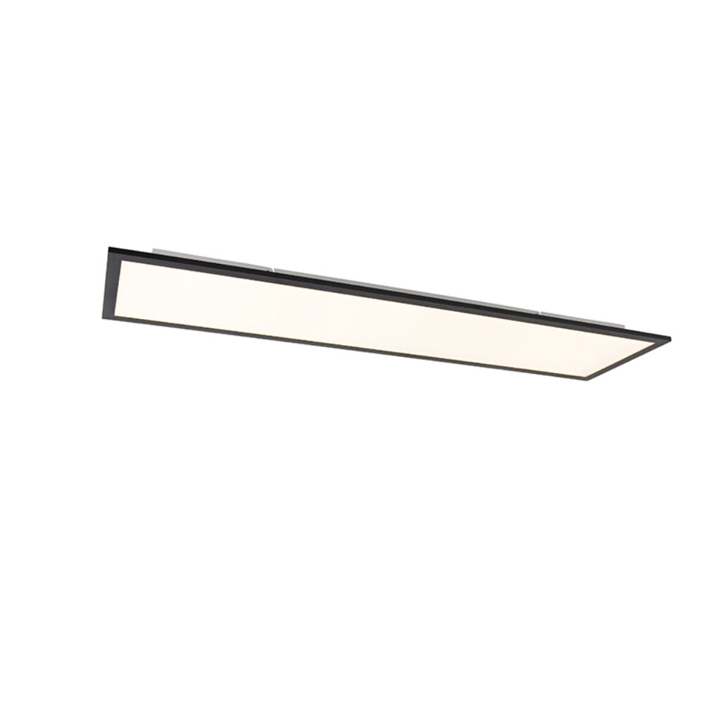 plafondlampen Moderne plafondlamp zwart 120 cm incl. LED dim to warm Liv KunststofStaal Zwart Er zijn plekken in huis waar je graag veel licht hebt. is dan de