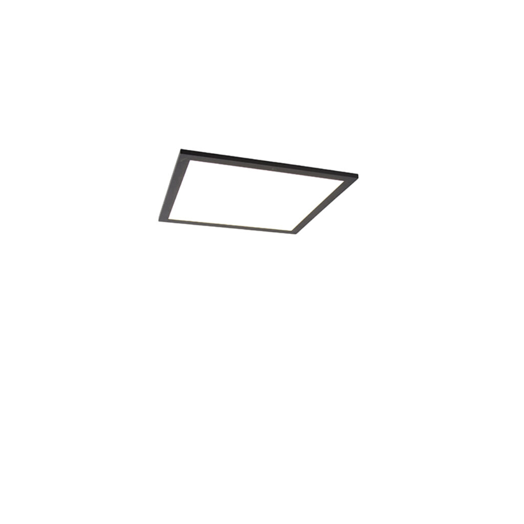 plafondlampen Moderne plafondlamp zwart incl. LED 40 cm Liv KunststofStaal Zwart Er zijn plekken in huis waar je graag veel licht hebt. is dan de oplossing.