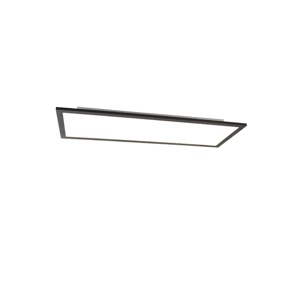 plafondlampen Moderne plafondlamp zwart incl. LED 80 cm Liv KunststofStaal Zwart Er zijn plekken in huis waar je graag veel licht hebt. is dan de oplossing.