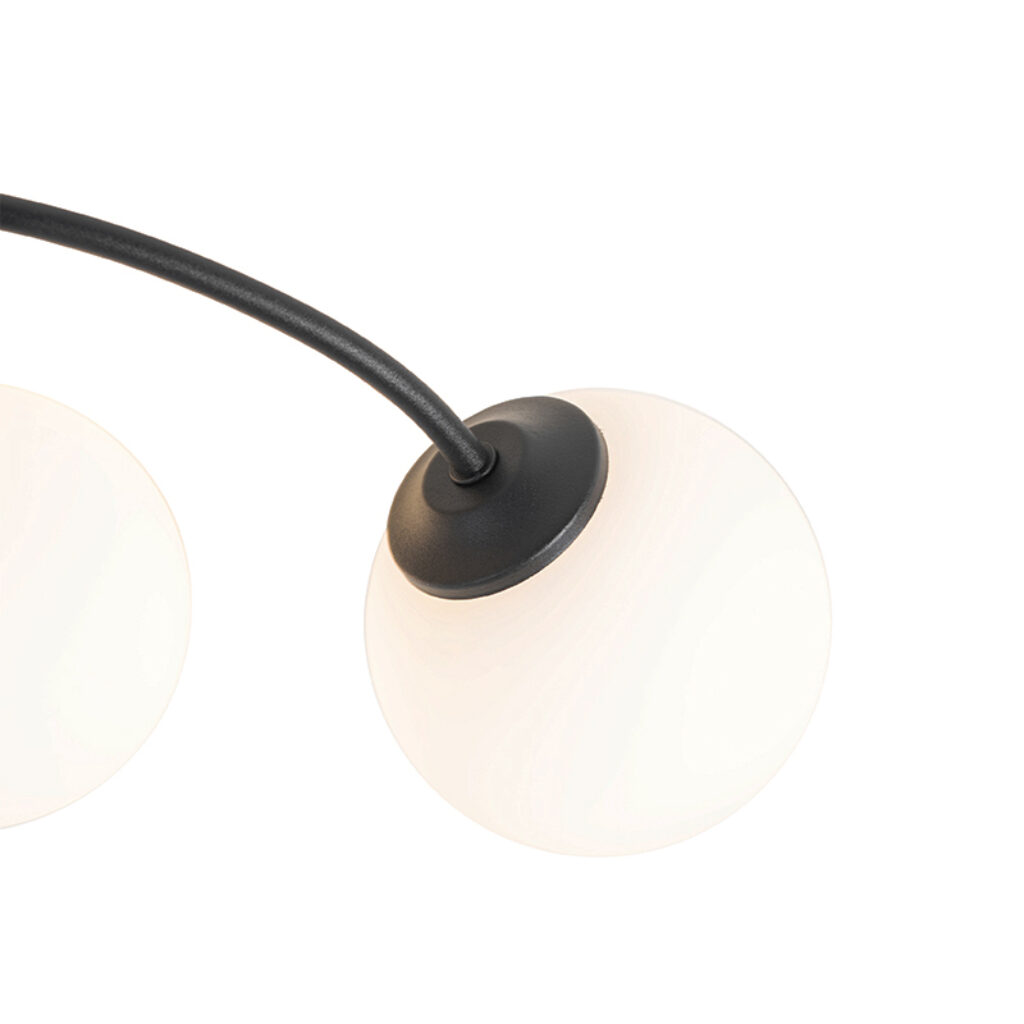 plafondlampen Moderne plafondlamp zwart met opaal glas Athens StaalGlas Wit Ben je op zoek naar een moderne voor in Dan is wat Door de 6 verschillende