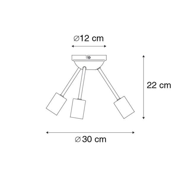 Moderne plafondlamp zwart 3-lichts - Sputnik - Afbeelding 3