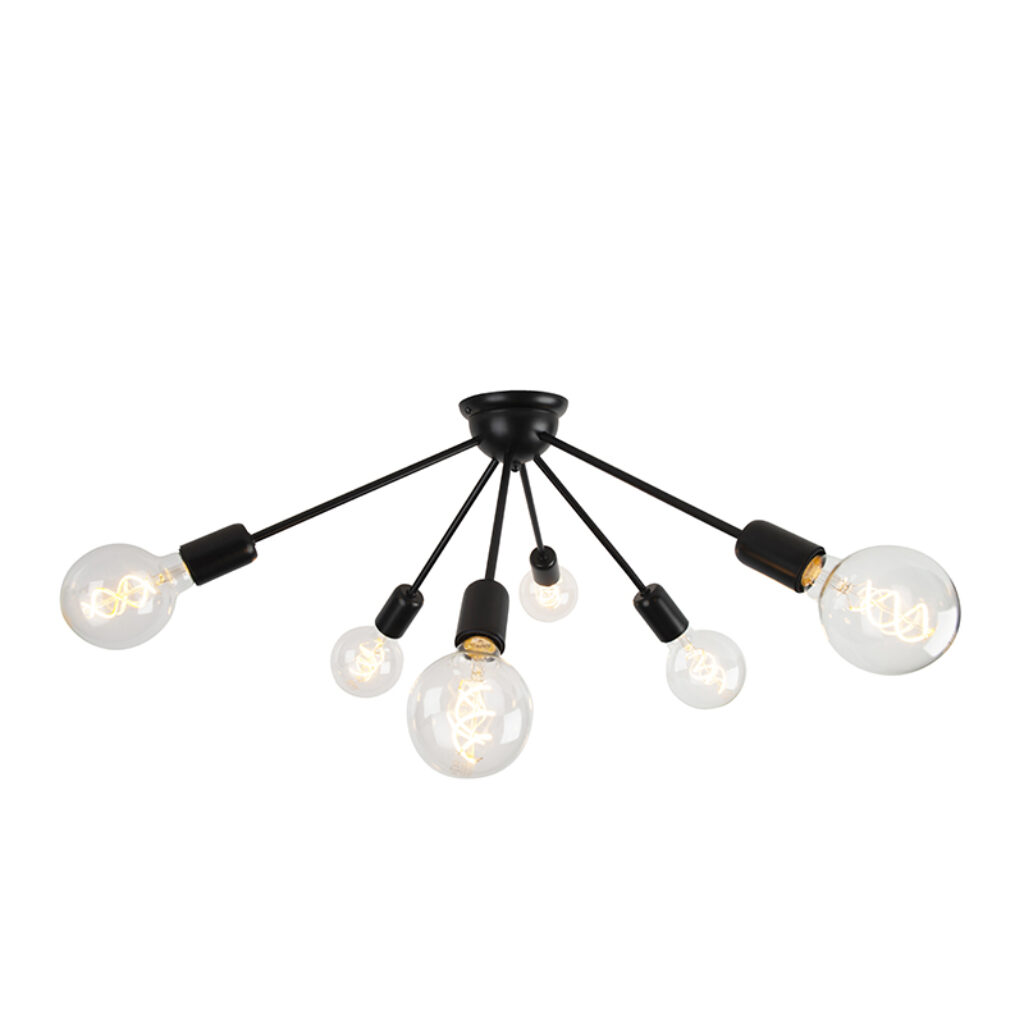 plafondlampen Moderne plafondlamp zwart Sputnik Staal Zwart Wat een parel is deze zwarte Hij past zowel in moderne omgeving als art deco interieur. Leuk voor
