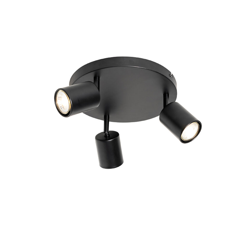 plafondlampen Moderne plafondlamp zwart verstelbaar rond Java Staal Zwart Extra licht bijschijnen was nog nooit zo makkelijk met deze moderne verstelbare