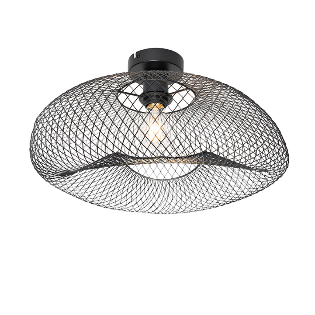 plafondlampen Moderne plafondlamp zwart Zora Staal Zwart Simpel maar toch dat is deze moderne zwarte van staal. kun je functioneel gebruiken of extra sfeer door