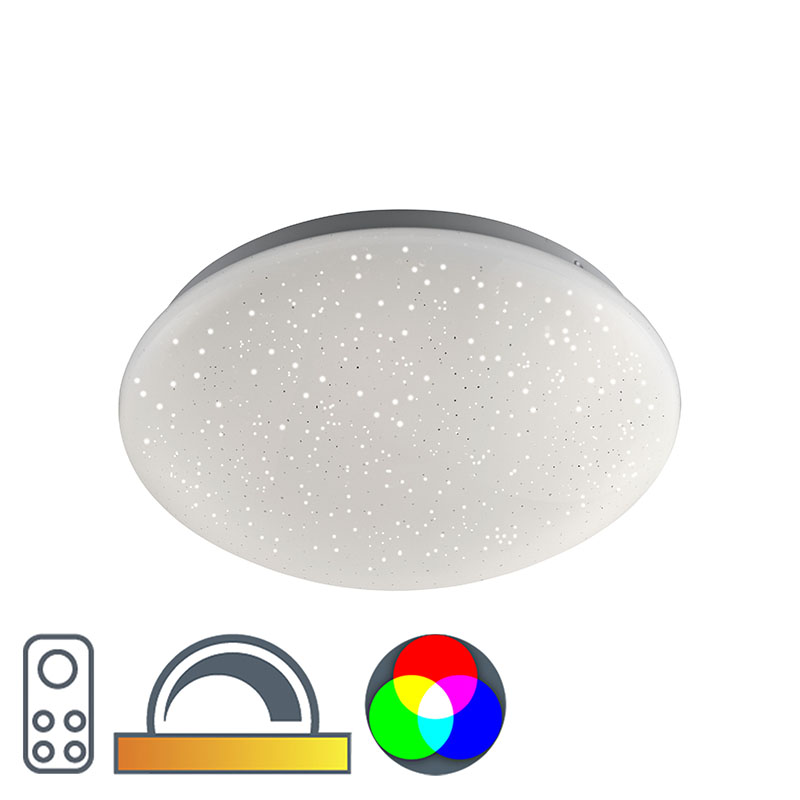 plafondlampen Moderne plafonniere wit met stereffect incl. LED Bex Kunststof Wit Als je op zoek bent naar een plafondlamp die iets kan dan is deze waar zoekt.