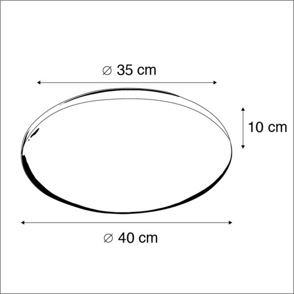 Moderne plafonnière wit incl. LED 15W IP44 - Tiho - Afbeelding 3