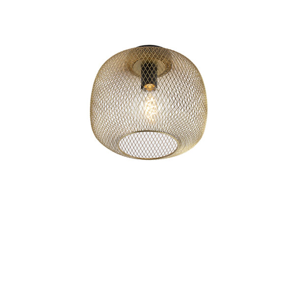 plafondlampen Moderne zwart met gouden plafondlamp Bliss Mesh Staal Een stoere afgewerkt in een kleur wat hem erg elegant maakt. Deze prachtige heeft diameter