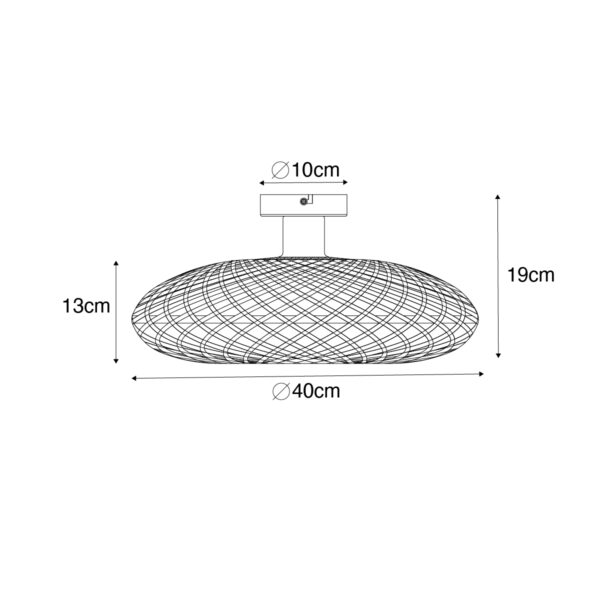 Oosterse plafondlamp bamboe 40 cm - Ostrava - Afbeelding 3