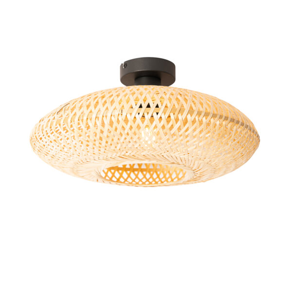 plafondlampen Oosterse plafondlamp bamboe 40 cm Ostrava BamboeStaal Naturel
