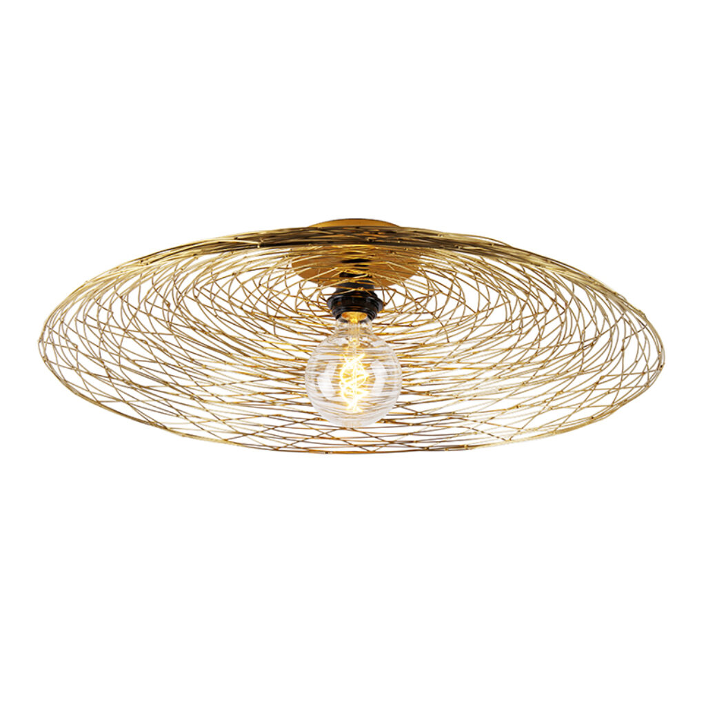 plafondlampen Oosterse plafondlamp goud 60 cm Glan Staal Een eyecatcher in huis met onze mooi afgewerkt een uniek design en gouden kleur. De kap van de heeft
