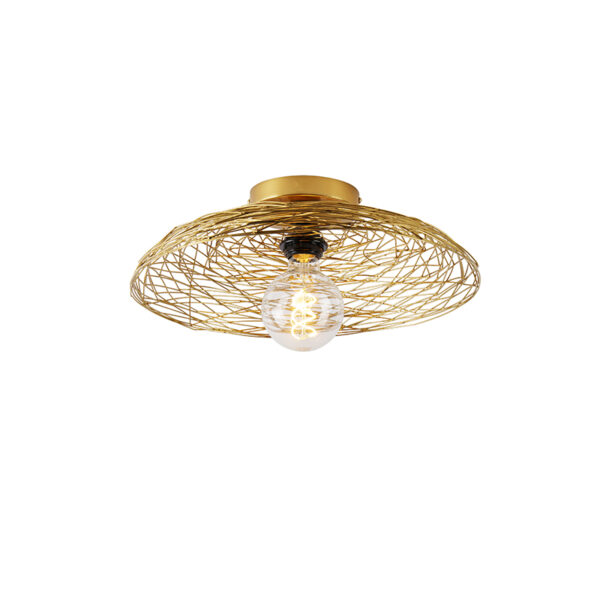 plafondlampen Oosterse plafondlamp goud 40 cm Glan Staal Een eyecatcher in huis met onze mooi afgewerkt een uniek design en gouden kleur. De kap van de heeft