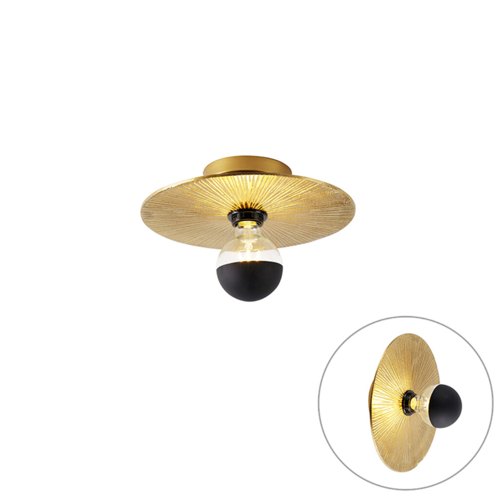 plafondlampen Oosterse plafondlamp goud Konge AluminiumStaal zorgt voor die vibe in je woonruimtes met zijn gouden afwerking en unieke design. Hij kan als maar