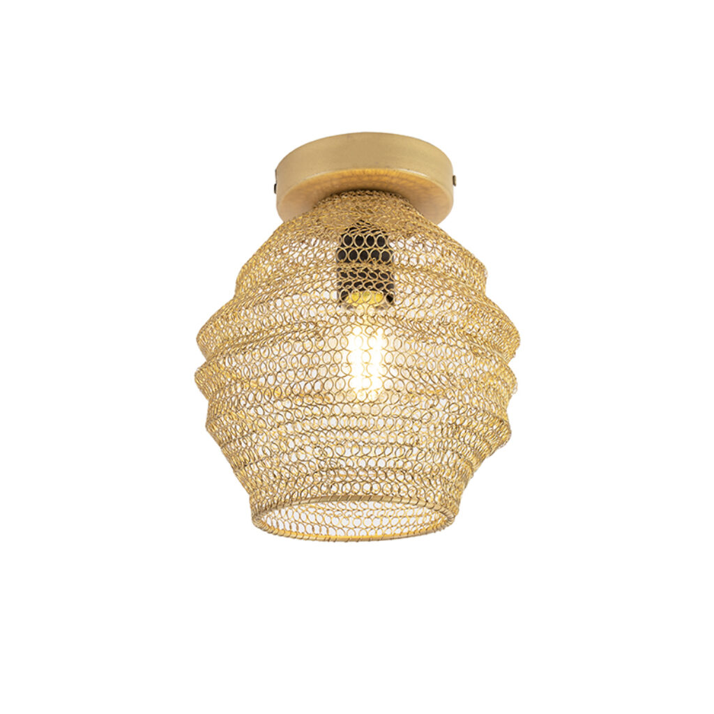 plafondlampen Oosterse plafondlamp goud Nidum Bene AluminiumStaal Onze is een lamp die je interieur in sfeer Hij afgewerkt met gouden metalen draden waardoor de