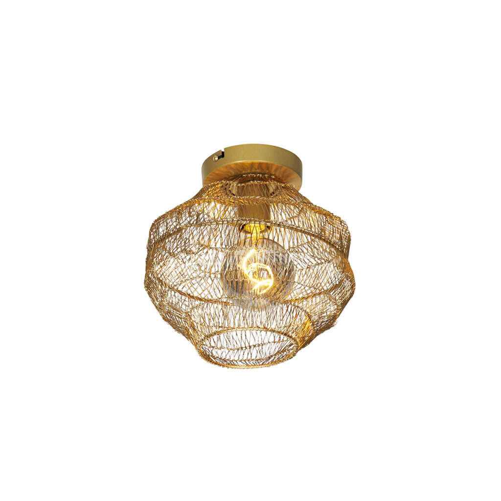 plafondlampen Oosterse plafondlamp goud 25 cm Vadi Staal Haal de sfeer in huis met deze Vadi. Iets voor jouw Deze is van staal en goudkleurig. Hij heeft een