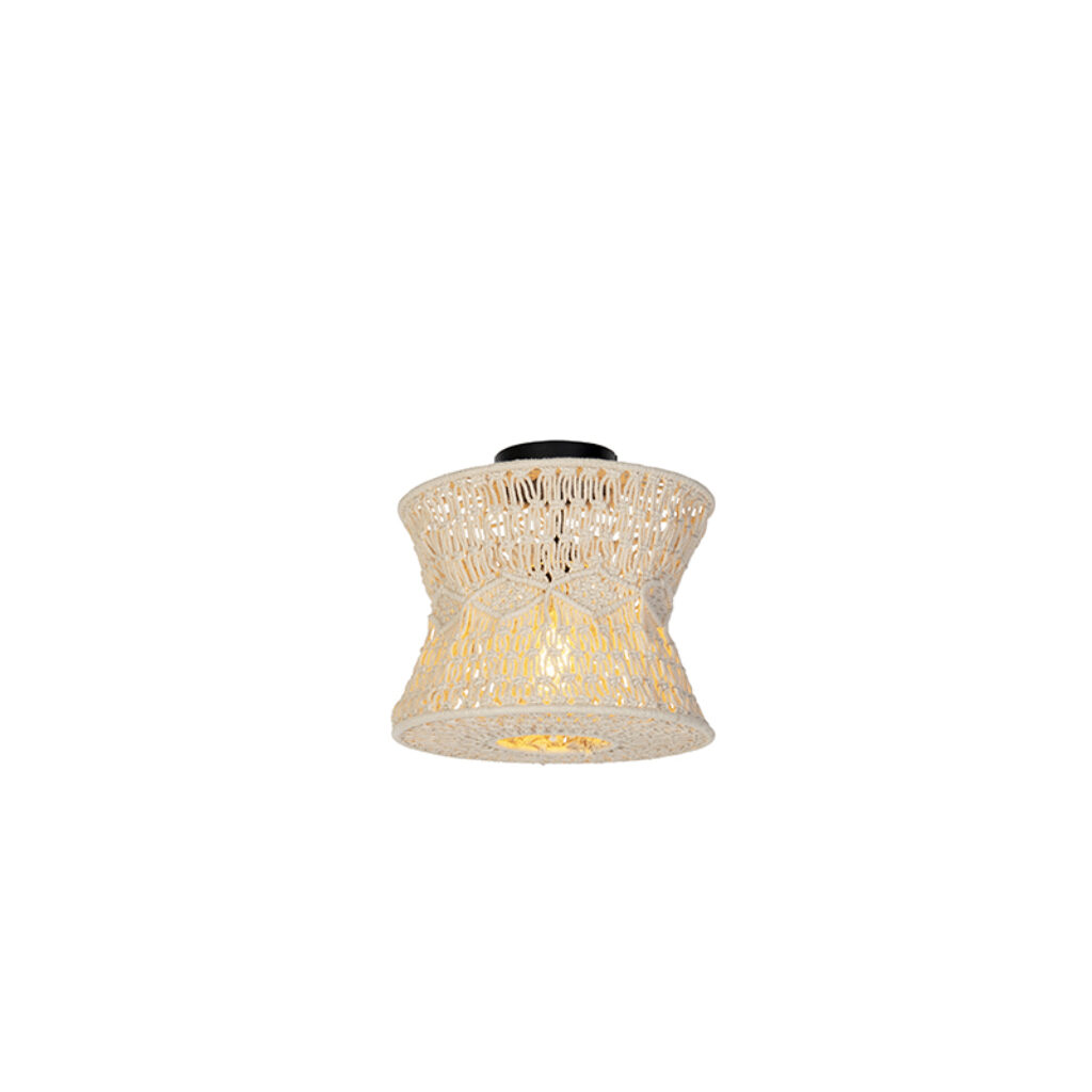 plafondlampen Oosterse plafondlamp 30 cm Leonard TouwStaal Naturel Met haal je de oosterse sfeer in huis. De is gemaakt van staal met touw. Hij heeft een