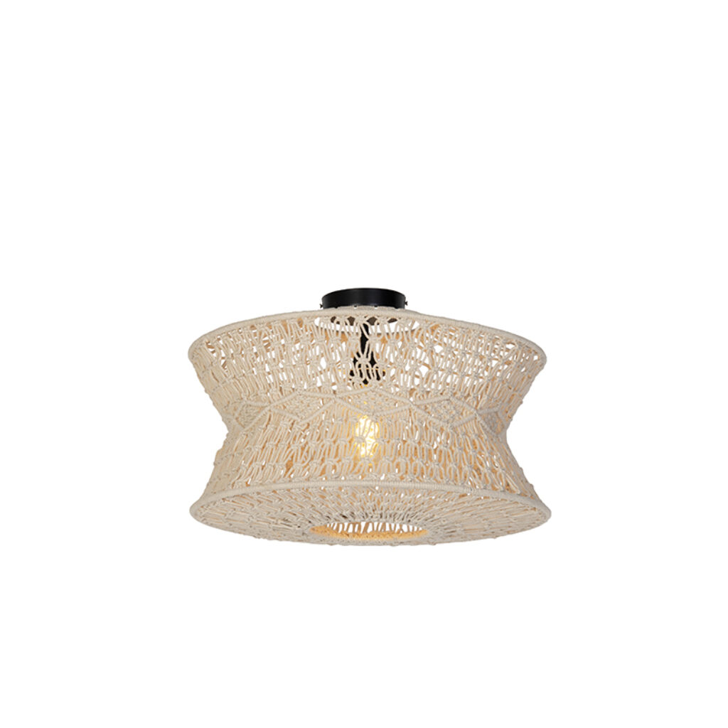 plafondlampen Oosterse plafondlamp 50 cm Leonard TouwStaal Naturel Met haal je de oosterse sfeer in huis. De is gemaakt van staal met touw. Hij heeft een
