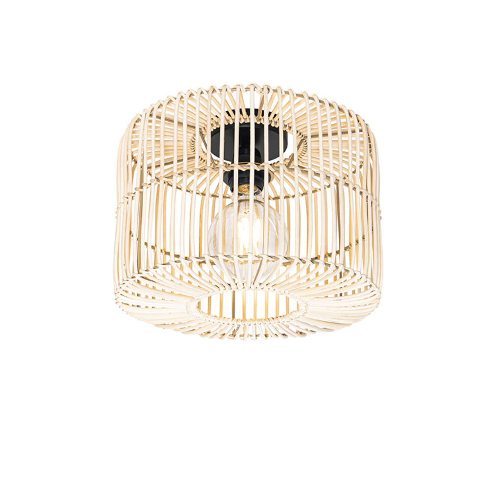 plafondlampen Oosterse plafondlamp rotan Maud RotanStaal Naturel Een erg origineel design onze mooi afgewerkte met kap waardoor het lichteffect uitkomt in de