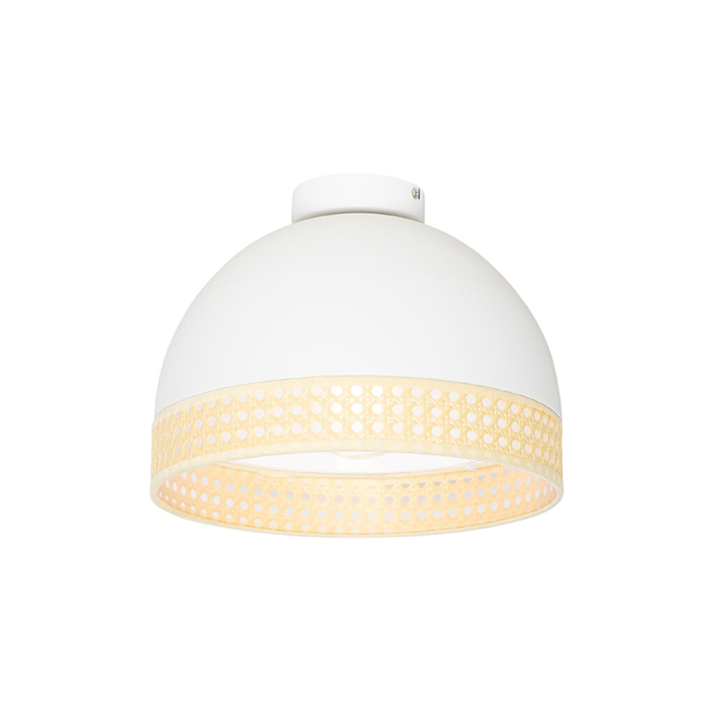 plafondlampen Oosterse plafondlamp wit met rotan 30 cm Magna Rotan RotanStaal Wit is een moderne oosters jasje. Hij gemaakt van staal. De afgewerkt in het en