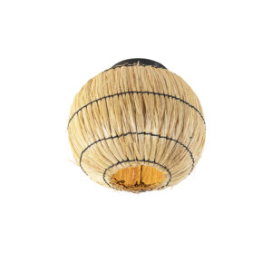 plafondlampen Oosterse plafondlamp zeegras Canno StaalZeegras Naturel Wat een vrolijke is Canno. Zijn combinatie van zwart staal met het natuurlijke geeft de