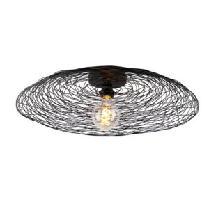 plafondlampen Oosterse plafondlamp zwart 60 cm Glan Staal Zwart Een eyecatcher in huis met onze mooi afgewerkt een uniek design en tijdloze zwarte kleur. De kap