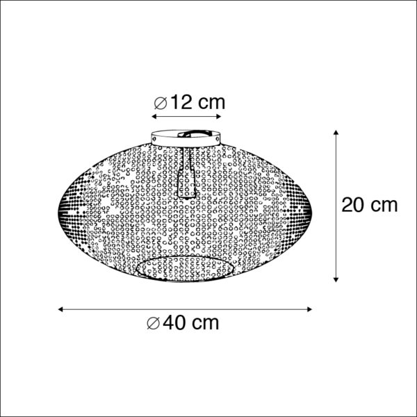 Oosterse plafondlamp zwart met goud 40 cm - Radiance - Afbeelding 2